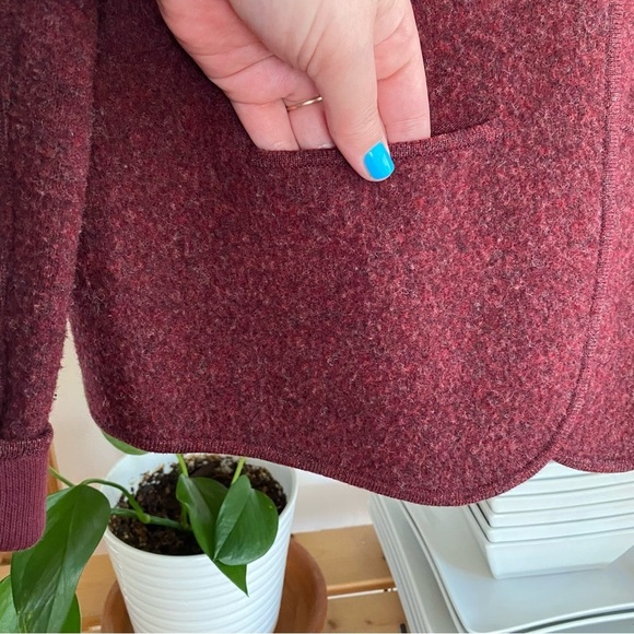 Eileen Fisher Burgundy Red Lambswool Blend Jacket Blazer - Picture 8 of 15